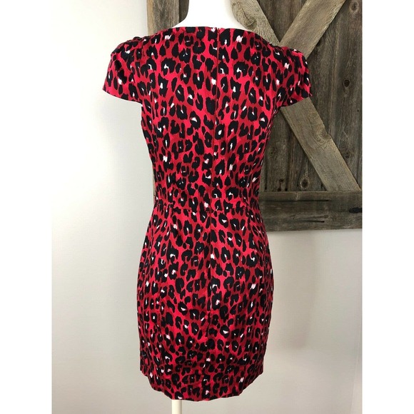 french connection Animal Print Cap Sleeve Sheath 8 - Picture 5 of 8